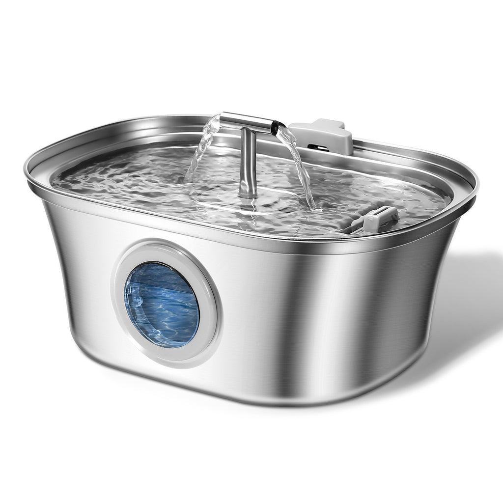 Source factory stainless steel pet smart water dispenser automatic circulation water 3.2L large capacity cat and dog water feeder