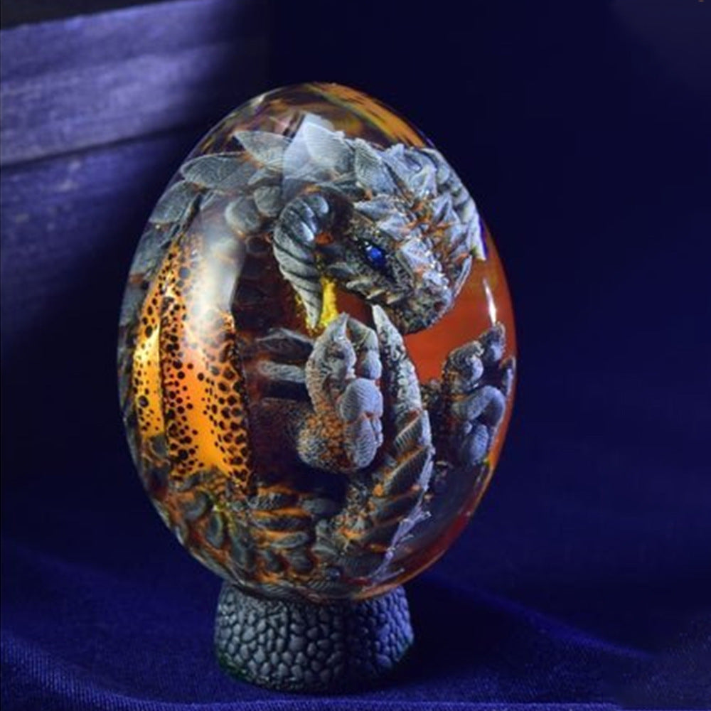 Halloween cross-border new dragon egg lava base resin luminous dinosaur egg decoration home furnishings decoration egg