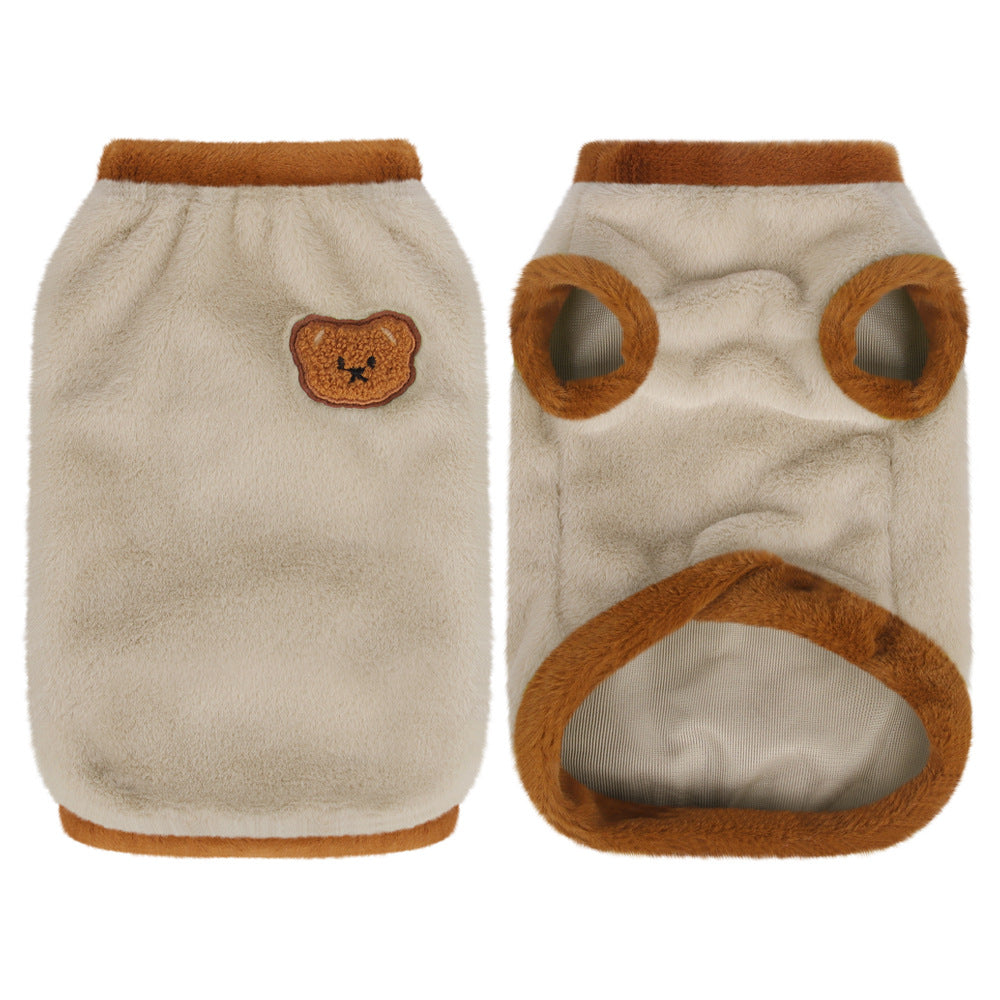 New autumn and winter pet cat clothes comfortable cloud velvet cat clothes winter thick soft warm pet cotton coat