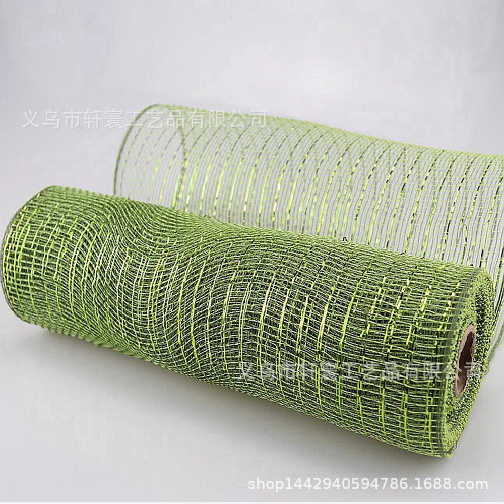 Flower packaging network Amazon Christmas ribbons mesh plastic multiple gold wire mesh Halloween Easter