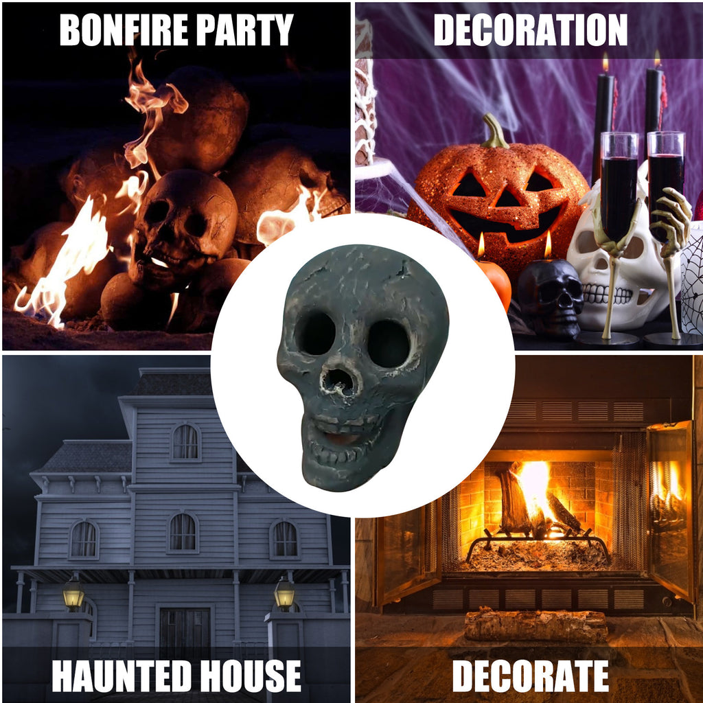 2022 New Halloween Simulated Skull Props Stove BBQ Ceramic Ornaments Horror Party Decorations