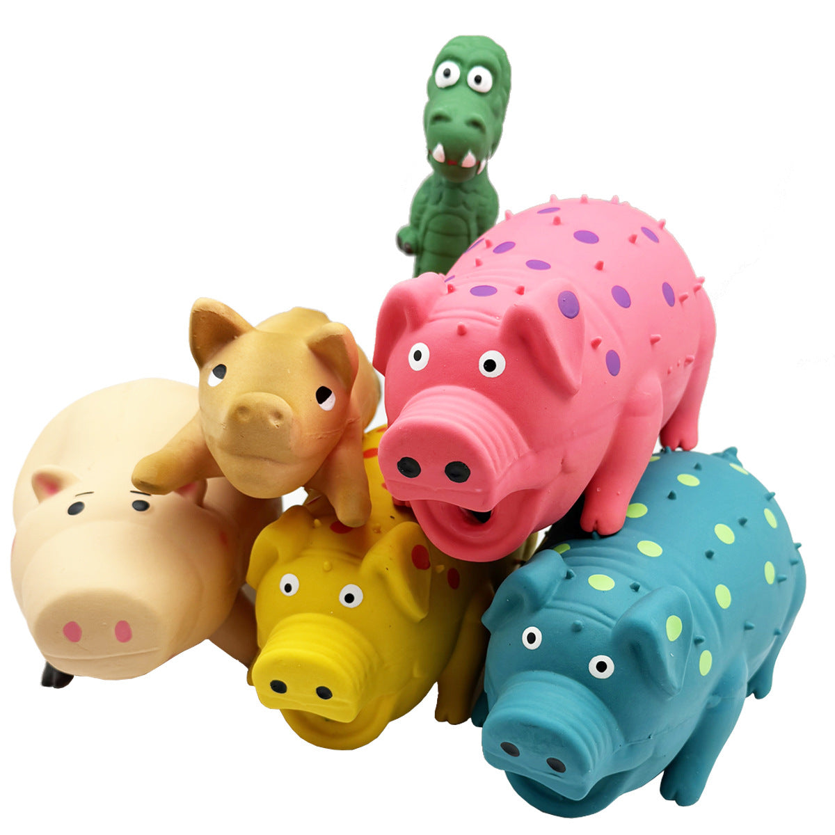 Wholesale pet supplies cross-border supply latex sound toy spotted pig strange cry bite resistant grinding teeth dog toy