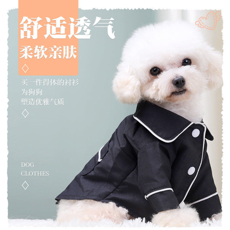 Factory direct sales of high-quality pet clothes, European, American and Korean version, French style pet clothes, dog pajamas