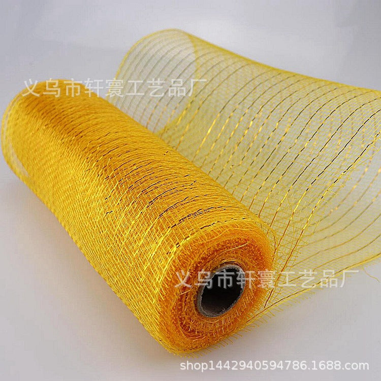 Flower packaging network Amazon Christmas ribbons mesh plastic multiple gold wire mesh Halloween Easter