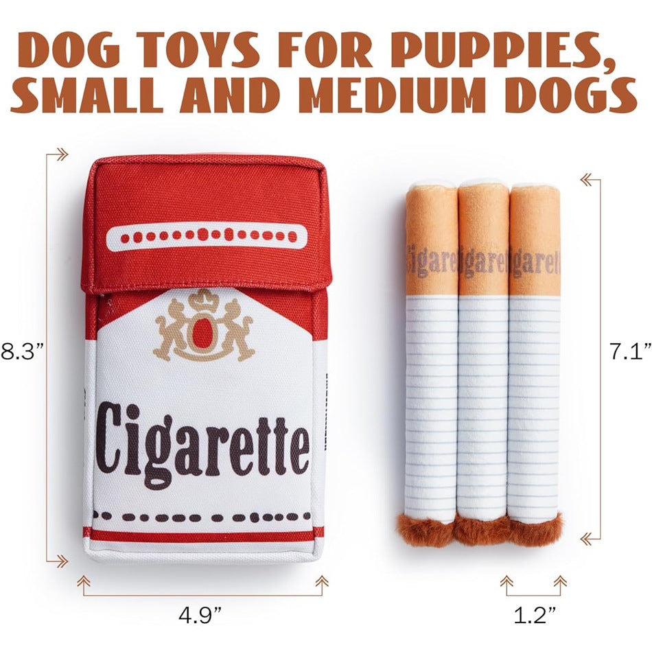 New cigarette box with sound pet toy chew-resistant molar plush toy dog toss doll wholesale
