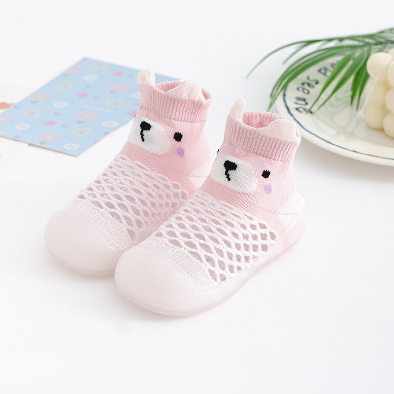 2022 summer mid-tube large mesh animal socks shoes baby indoor non-slip soft bottom socks shoes anti-collision leisure spot