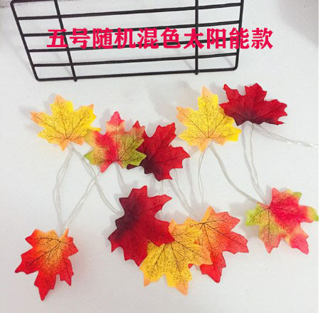 New Christmas LED light string pumpkin maple leaf light string battery box solar Halloween decoration light string