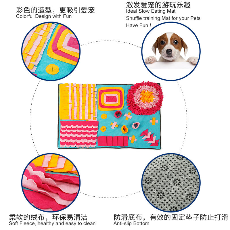 Dolemi Colored Pet Sniffing Pad Puzzle Slow Food Training Dog Toy Tibetan Food Relieves Boredom Outdoor Pet Supplies