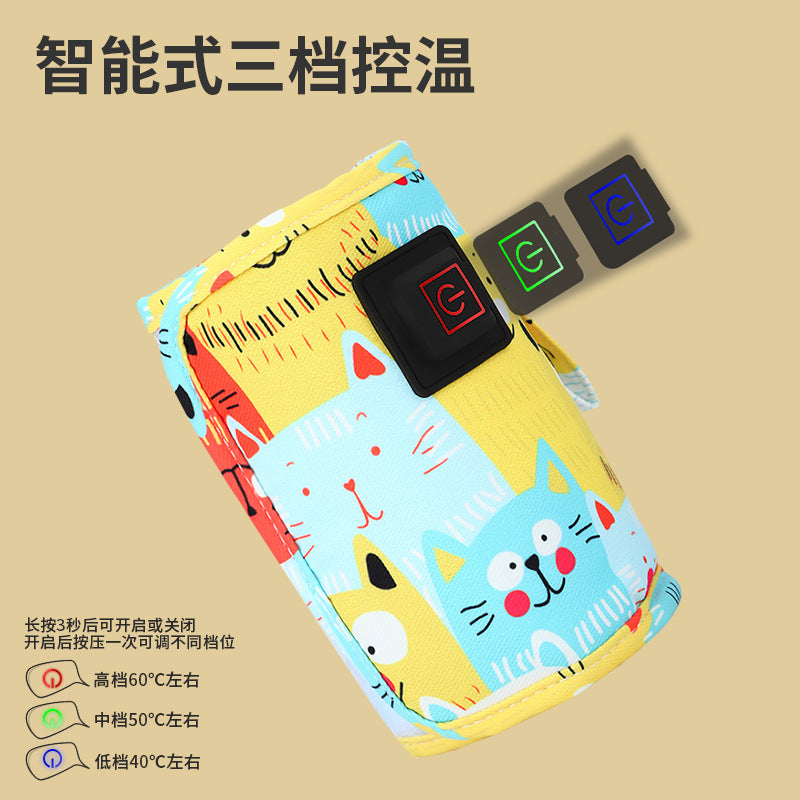 USB milk warmer, thermostat, home outdoor portable milk warmer, baby universal bottle insulation sleeve