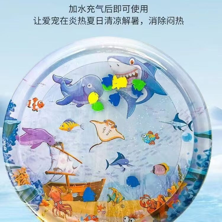 Cat water mattress pet pat water pad large dog inflatable water injection ice pad cool thick anti-catch fish toy