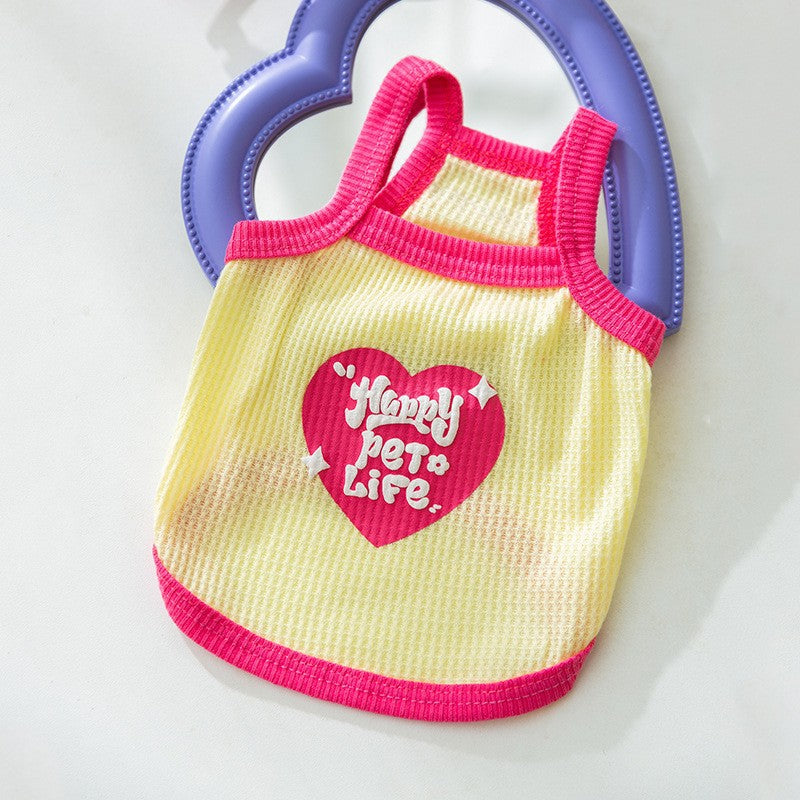 Three-dimensional small flower traction sling spring and summer thin dog clothes Teddy Yorkshire terrier small puppy pet clothes