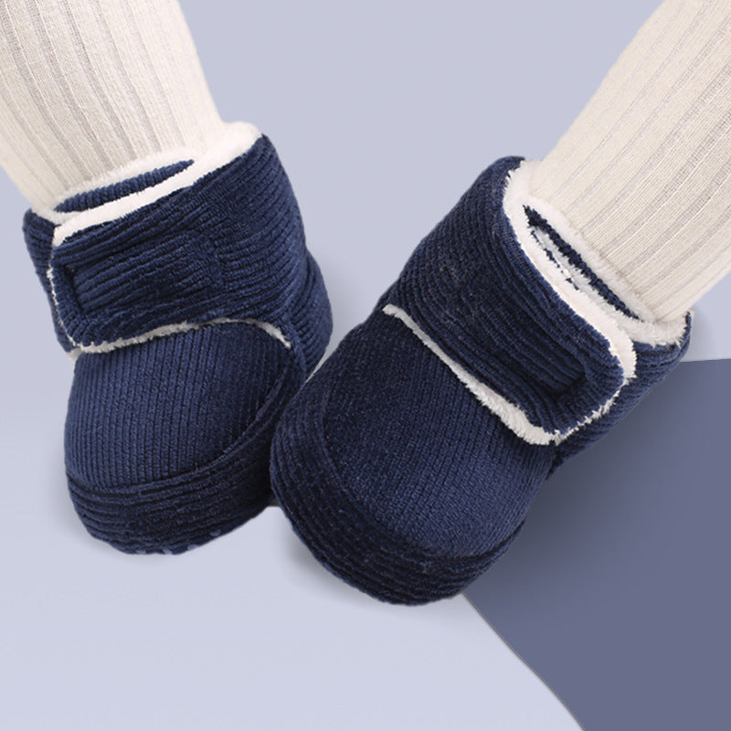 Baby shoes soft-soled shoes thickened spot toddler shoes warm cotton shoes plus velvet baby boots 0-1 years old snow boots