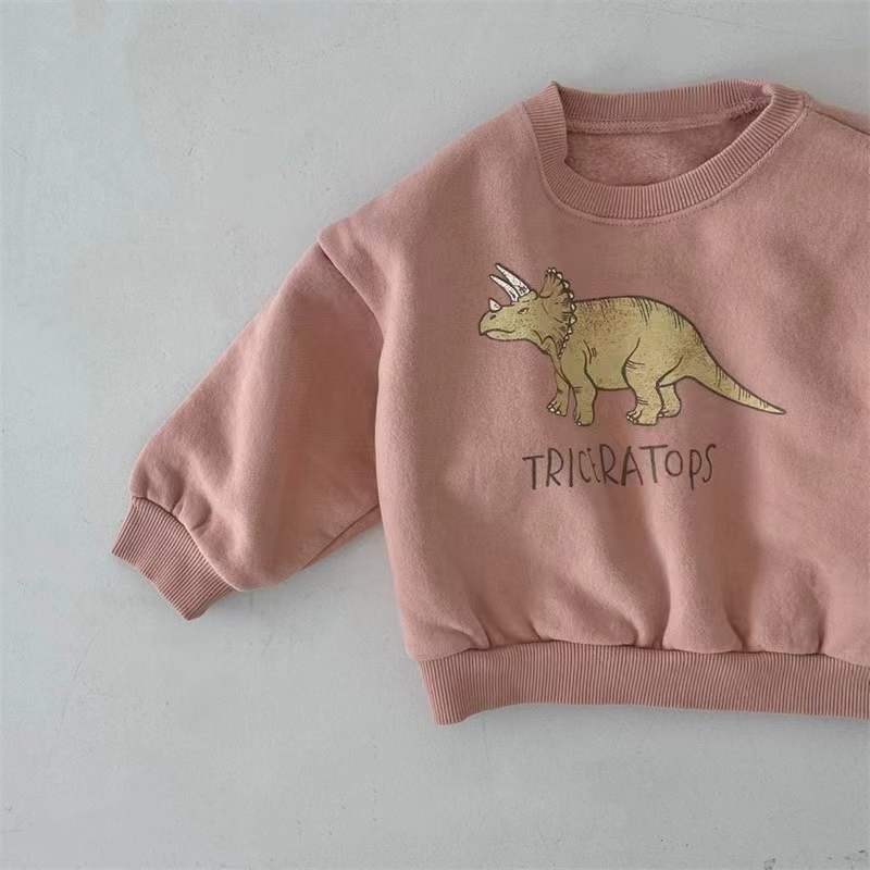 Spring and Autumn Korean version of children's clothing baby cartoon stylish cotton tops casual long-sleeved round neck boys and girls sweater soft and comfortable