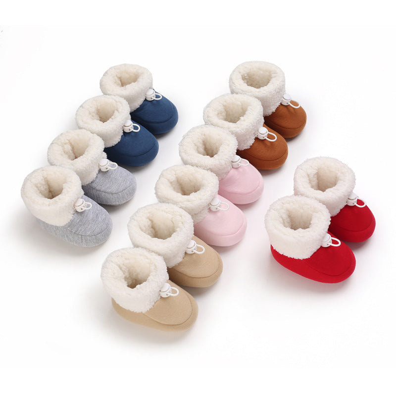 Winter baby cotton shoes 0-1 years old soft sole boy and girl baby snow boots
