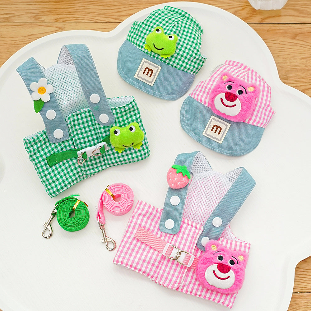 Cross-border wholesale of pet dog harness, leash, sun hat, cat and dog clothes, outdoor cat supplies