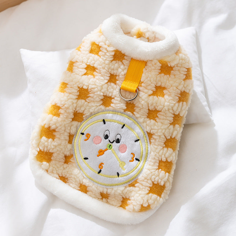 New autumn and winter Korean version dog cute cartoon small and medium-sized dog bear sweatshirt cat Teddy pet dog clothes