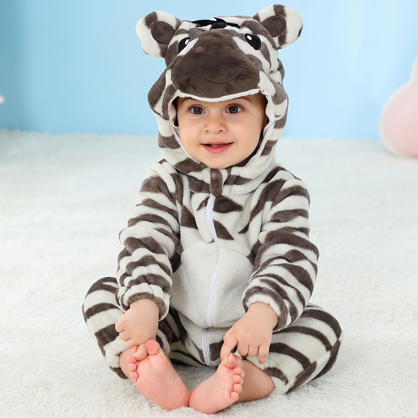 MICHLEY cross-border children's animal jumpsuits crawling clothes baby large size crawling clothes infant flannel crawling clothes