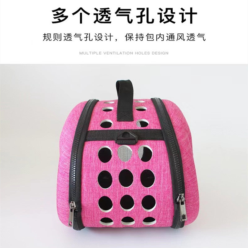 Messenger pet bag breathable foldable pet backpack large capacity two small cat bags outing portable bag in stock