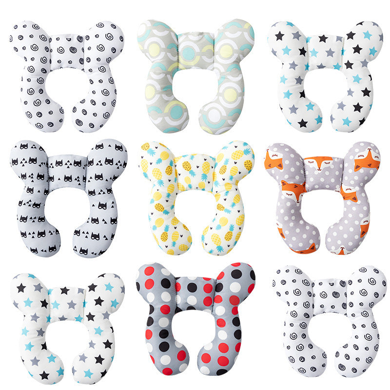 New style cartoon children's pattern children's U-shaped pillow travel stroller neck protection baby head shaping pillow spot