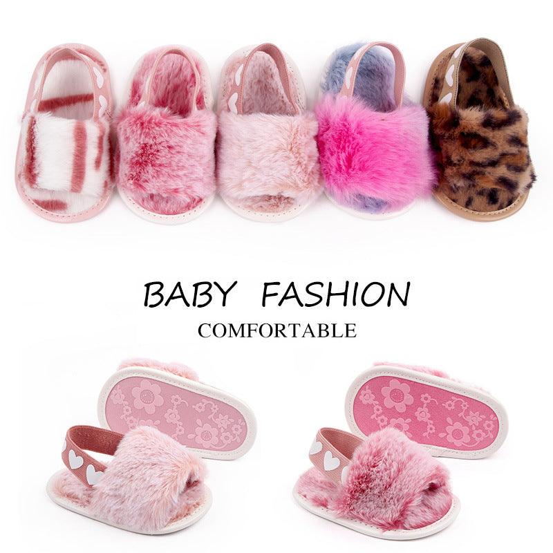 0-1 years old elastic baby sandals fashion tie dye baby shoes fur sandals toddler shoes 2801