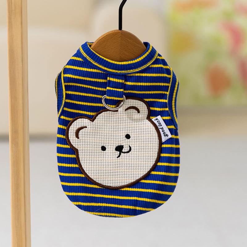 Three-dimensional small flower traction sling spring and summer thin dog clothes Teddy Yorkshire terrier small puppy pet clothes