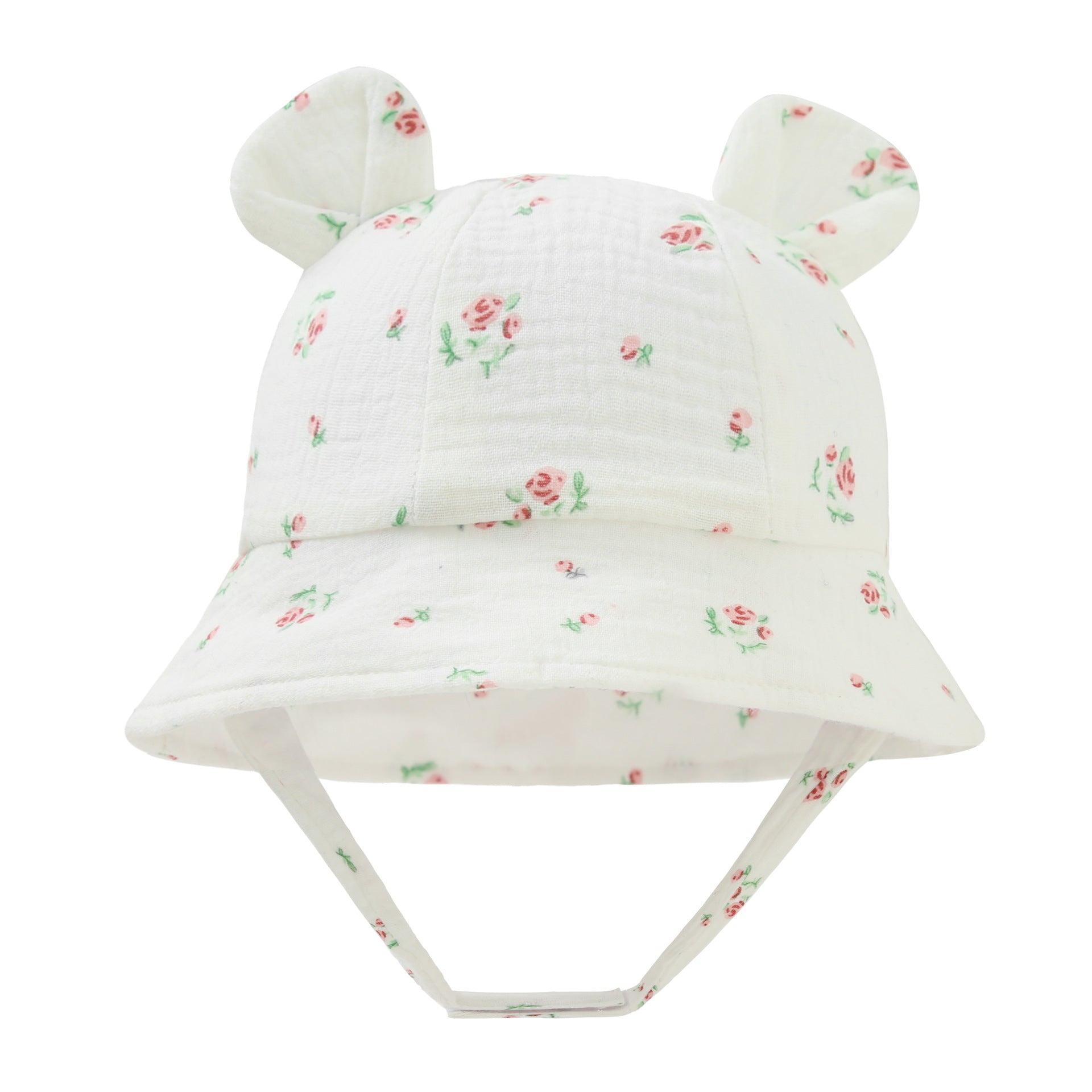 INS Baby Pure Cotton Bucket Hat European and American Baby New Rabbit Ears Bucket Hat Solid Color Sun Hat Cross-Border 3-12m