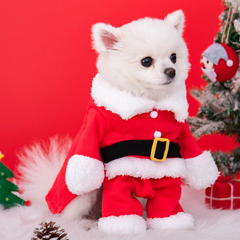 Dog Christmas clothes autumn and winter upright clothes pet cat transformation clothes Teddy Bichon small dog clothes wholesale