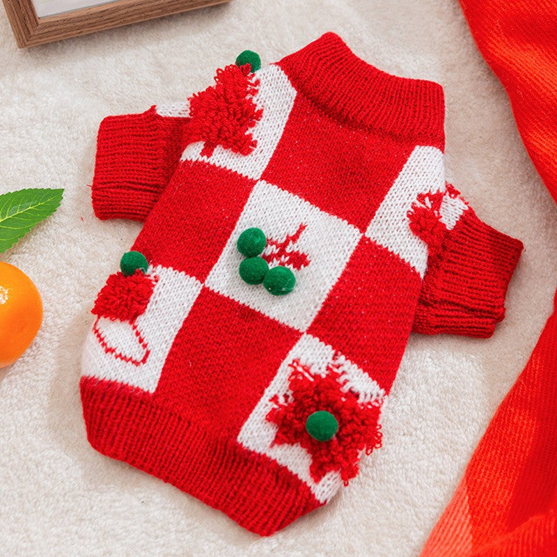 Autumn and Winter Dog Cute Funny Crazy Circus Clown Sweater Halloween Cat Suit Pet Dog Clothes