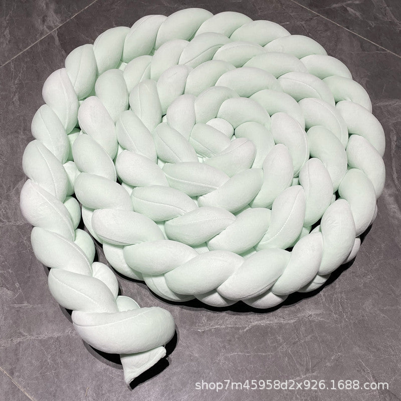 Baby crib surround ins new hand-woven long knotted ball three-strand braid anti-collision soft bag baby crib surround