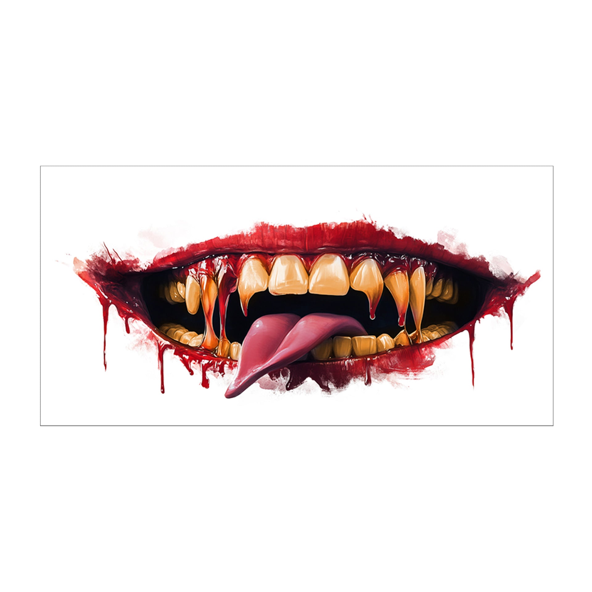 New foreign trade Halloween mouth tattoo stickers party horror makeup horror funny lip makeup DIY mouth stickers