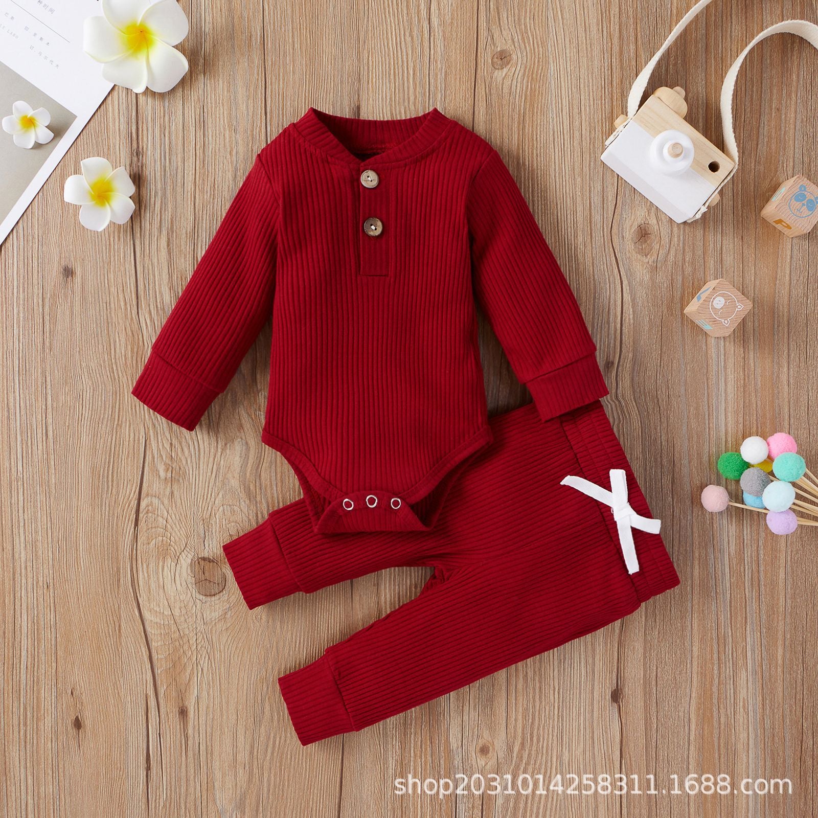 Baoxin children's clothing spring and autumn men and women baby infant cotton long-sleeved jumpsuit trousers home bottoming comfort suit