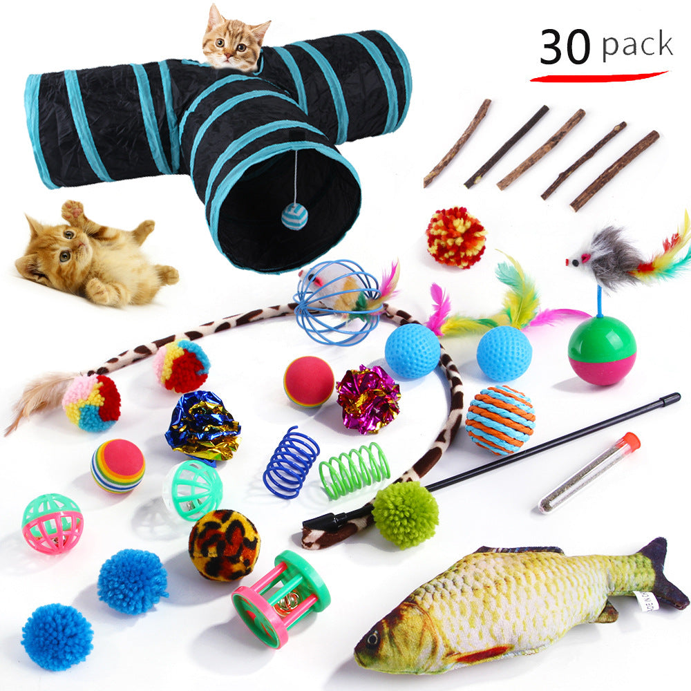 Summary of pet cat toy set 21 pieces cat channel cat teaser plush mouse Amazon combination toy