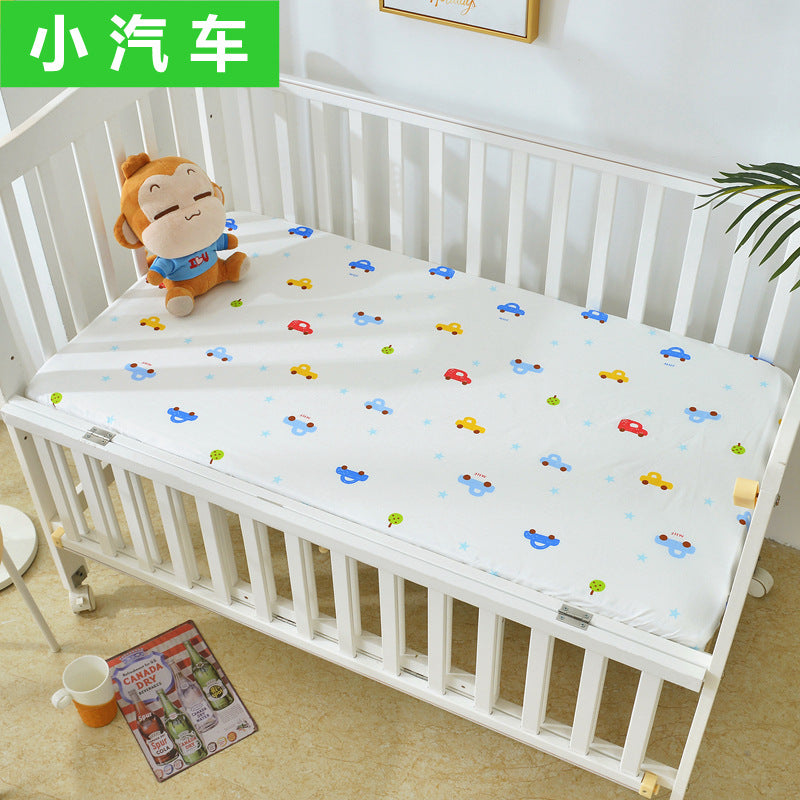 Foreign trade pure cotton crib bed sheet baby maternal and infant products ins children cartoon bed cover wholesale