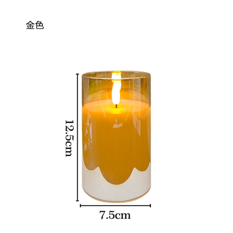 Glass shell electronic candle lamp with replaceable battery party romantic atmosphere lamp Christmas Halloween decoration lamp