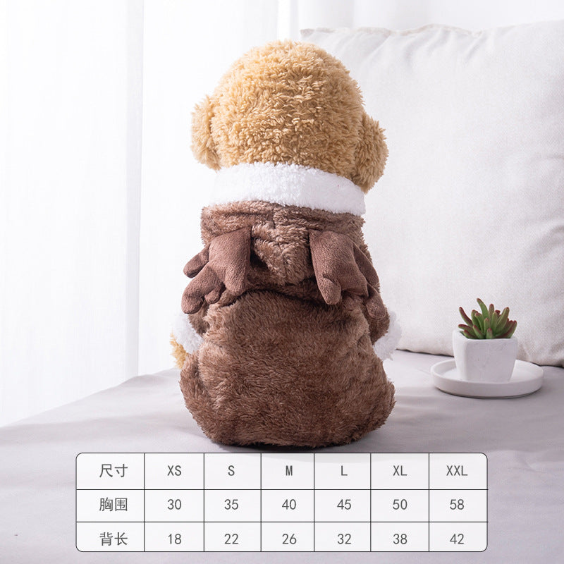 Pet clothes transformation clothes coral fleece autumn and winter dinosaur four-legged dog winter clothes cat pet clothes wholesale