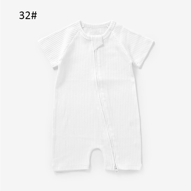 Foreign trade knitted romper short-sleeved romper ins style children's romper knitted baby romper onesie organic cotton romper