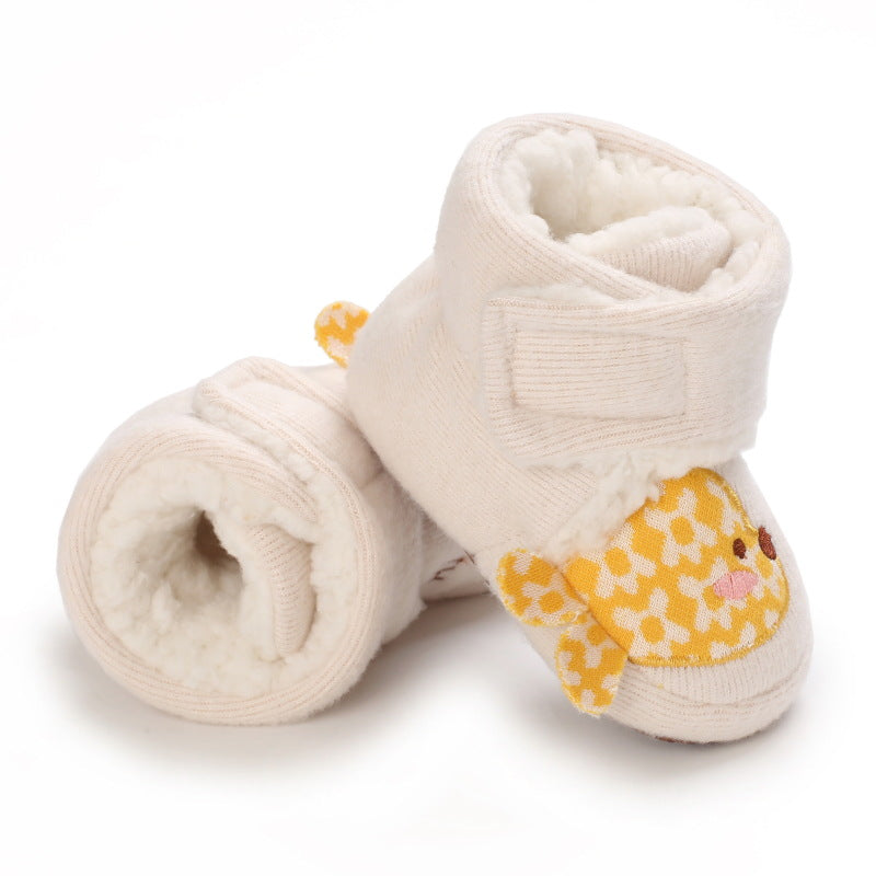 Winter baby cotton shoes 0-1 years old soft sole boy and girl baby snow boots