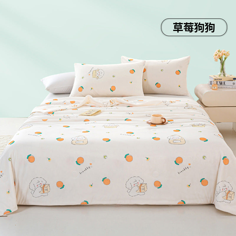 Summer A-class mother and baby grade cool silk summer cool quilt air conditioning quilt core solid color thin quilt gift ice silk summer quilt wholesale