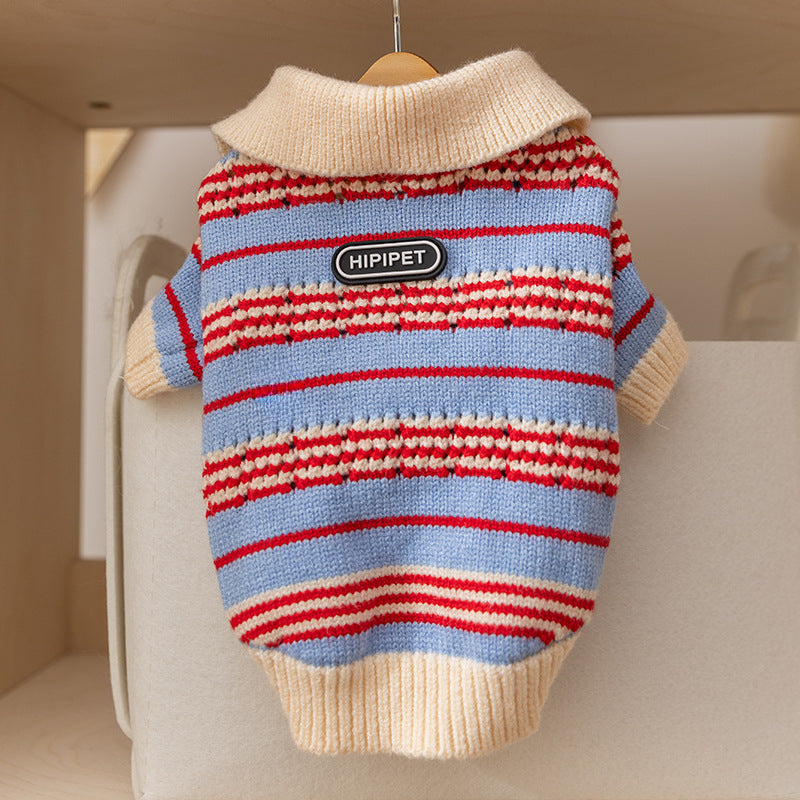 Autumn and winter joint cat clothes thick warm pullover sweater Teddy dog two-legged clothes pet clothes