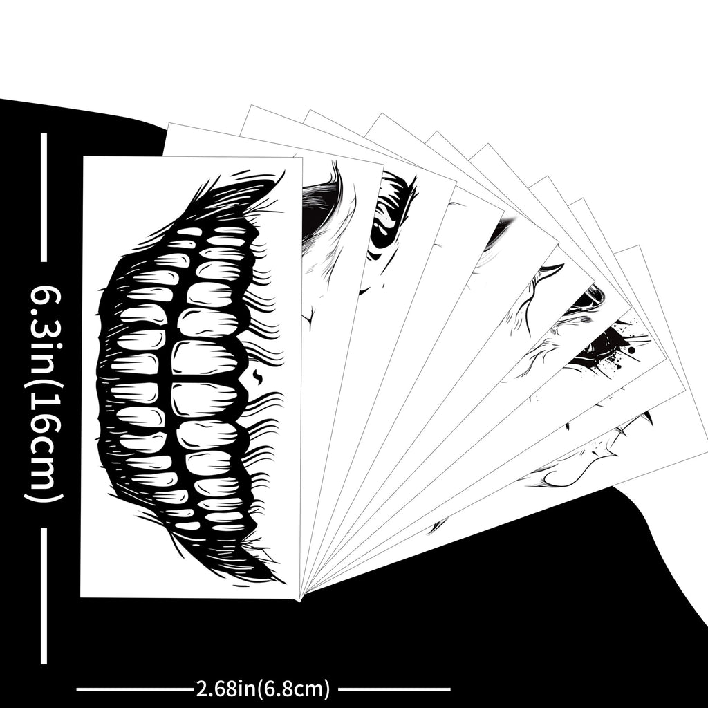 New foreign trade Halloween mouth tattoo stickers party horror makeup horror funny lip makeup DIY mouth stickers