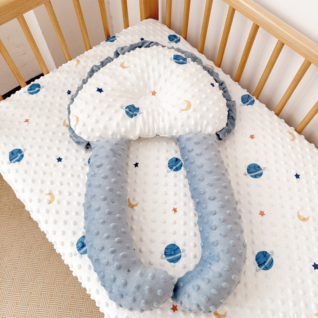 ins baby comfort pillow bean velvet U-shaped pillow anti-head tilt shaping pillow anti-startle baby sleeping pillow