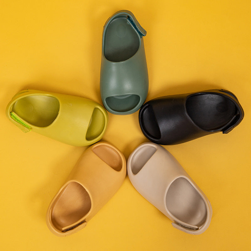 Children's sandals fish mouth solid color sewing Velcro outdoor beach baby baby sandals foreign trade wholesale