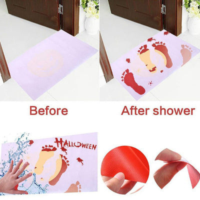 Halloween foot mats bloody bathroom color changing floor mats turn red when exposed to water bathroom mats change color when exposed to water carpet bath mats