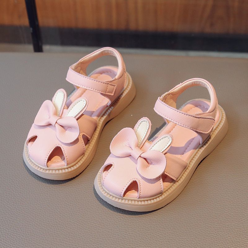 Girls shoes children's cute princess shoes 2024 new summer little girl baby hot style soft bottom closed toe sandals