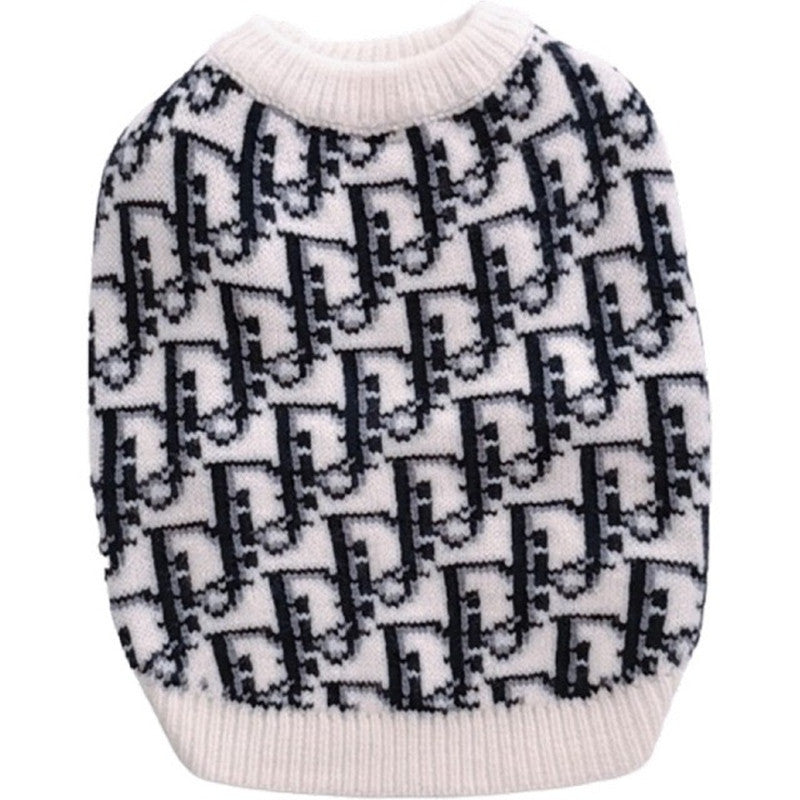 Autumn and winter trendy new knitted pet sweaters cross-border hot-selling cats and dogs warm and comfortable clothes Teddy clothing