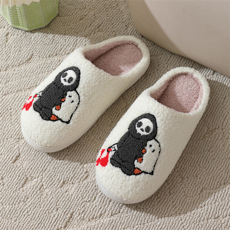 Halloween cross-border mushroom hot sale winter peach heart cotton slippers women wholesale indoor home rainbow plush warm slippers