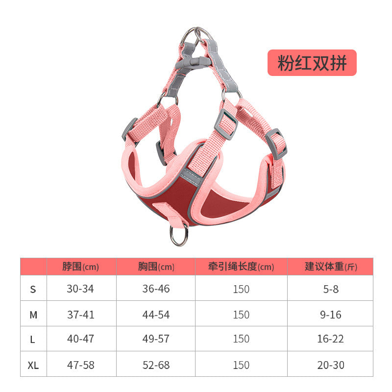 Pet leash, dog harness for outdoor use, pet clothes, dog leash, half-pack cat leash