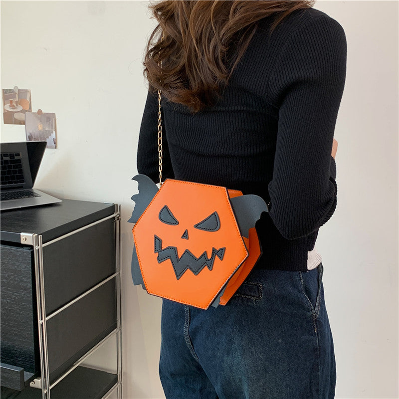2023 autumn new funny pumpkin bag European and American Halloween niche design fashionable exquisite creative trend bag
