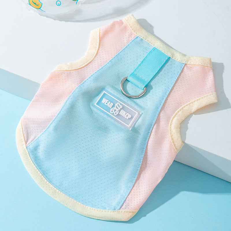 Three-dimensional small flower traction sling spring and summer thin dog clothes Teddy Yorkshire terrier small puppy pet clothes