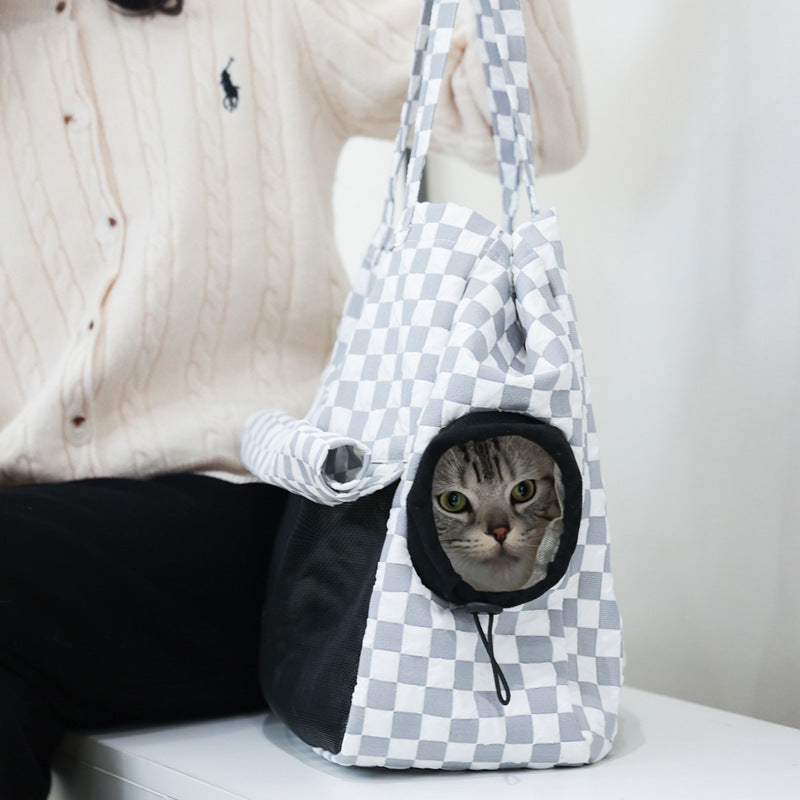 Cross-border cat bag portable hand-held pet bag out of one shoulder breathable cat backpack can reveal the head cat bag pet handbag